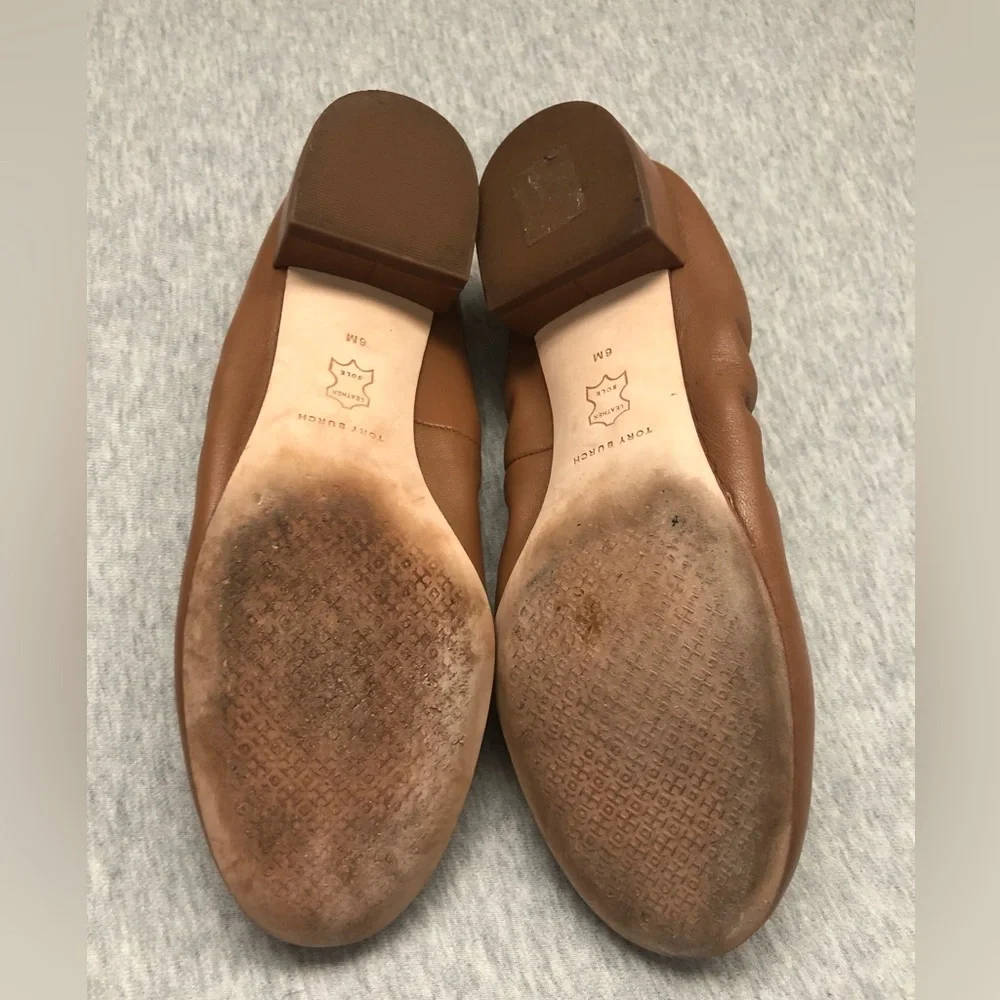 Tory Burch Leather Ballet Shoes MINNIE TRAVEL HEELS Size: US 6